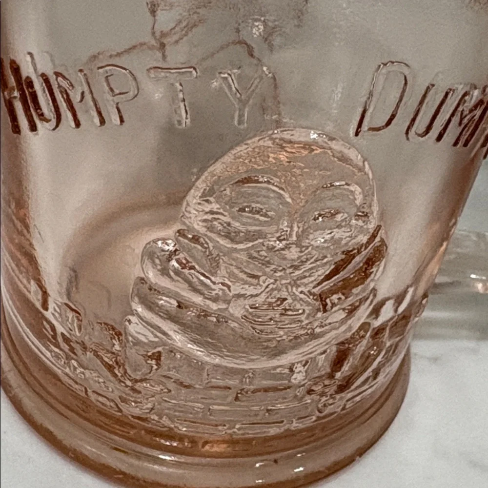 Vintage Pink Depression Glass Tom Tom & Humpty Dumpty Mug Federal‎ 1930s